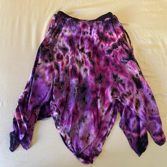 Purple flowy tiedye skirt - Picture 3 of 5